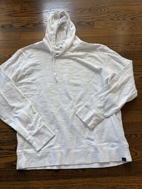 Faherty Men's White Crewneck Hoodie Sweatshirt, xl